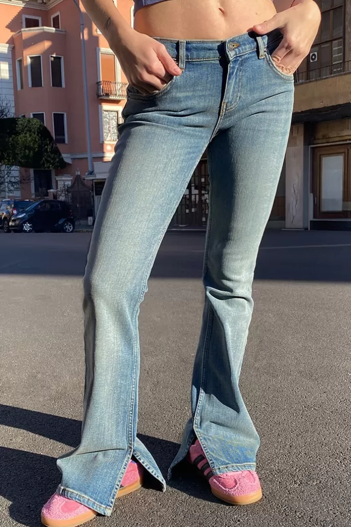 Subdued Jeans side split^Donna Denim