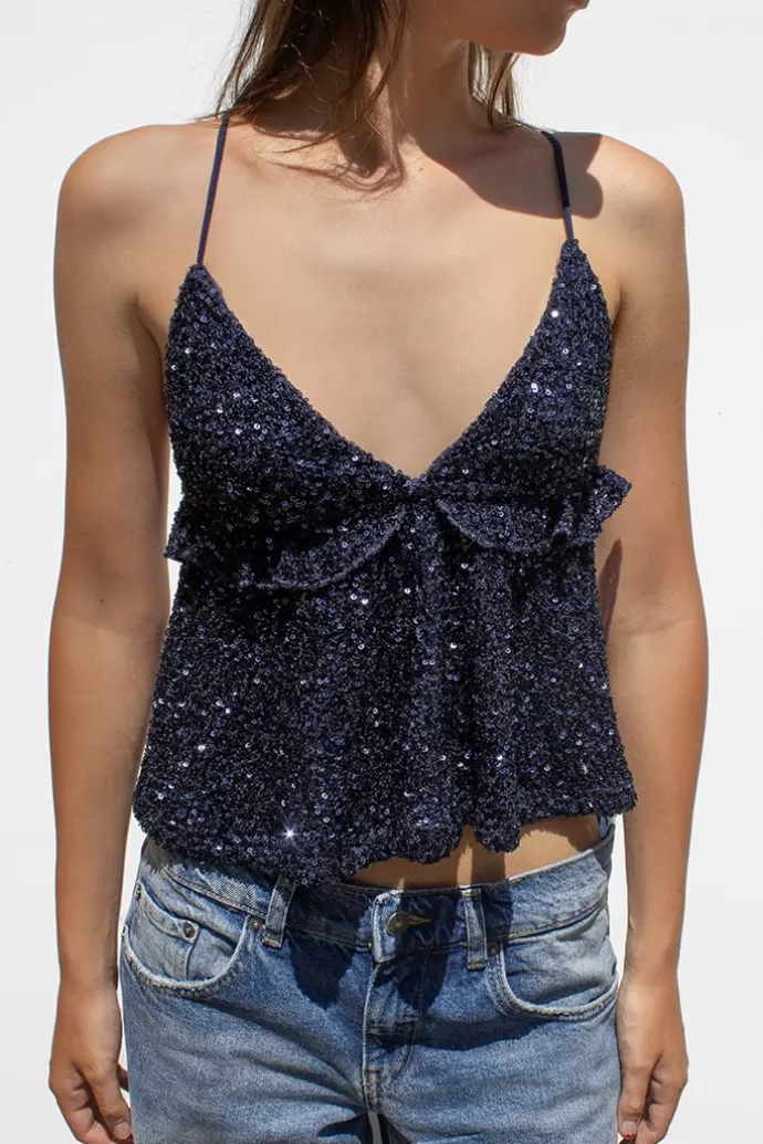 Subdued Top con rouches paillettes^Donna Top