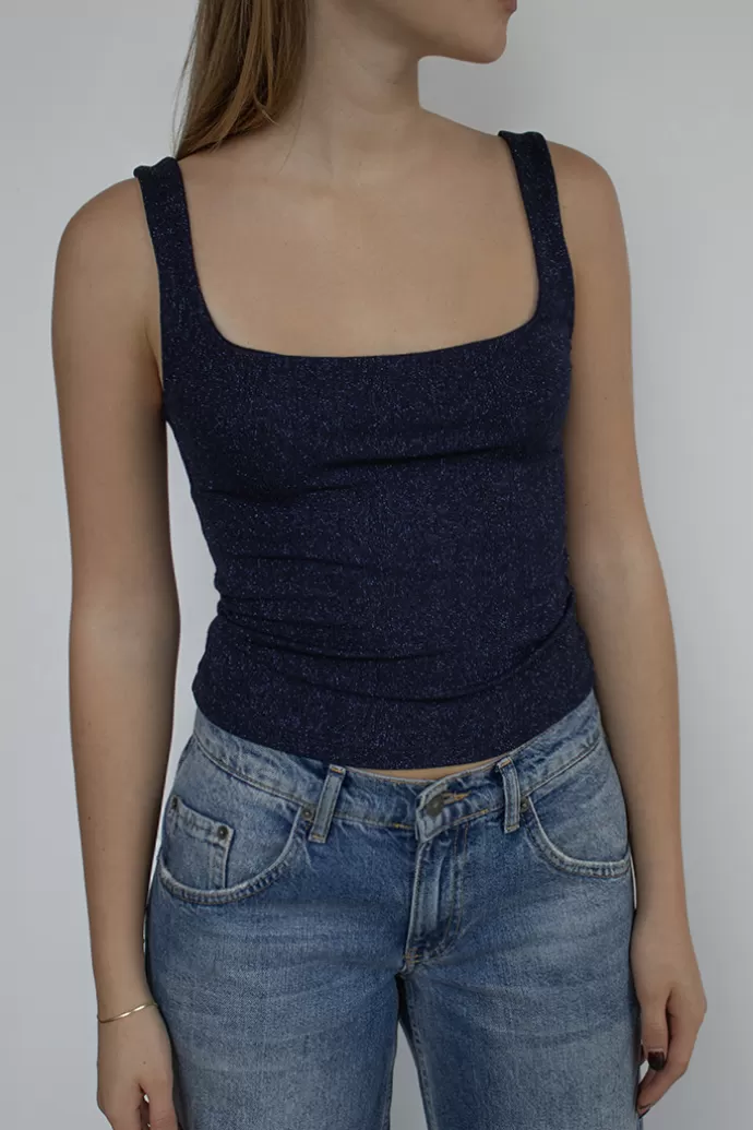 Subdued Top scollo quadrato in lurex^Donna Top