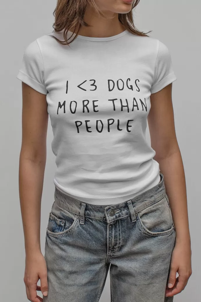 Subdued T-shirt I love dogs^Donna Graphics